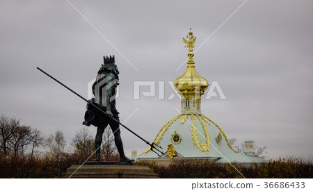 Monument at Peterhof in St. Petersburg, Russia Monument at Peterhof in St. Petersburg, Russia 36686433