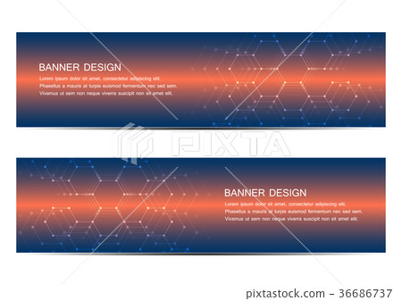 Abstract banner design, with futuristic hexagonal 36686737