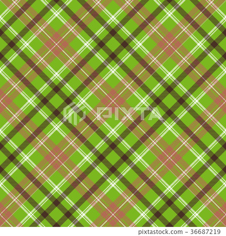 Green brown plaid fabric texture seamless pattern 36687219