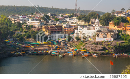 Omkareshwar cityscape, India 36687395