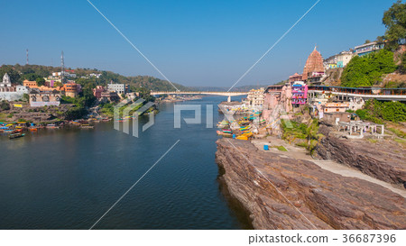 Omkareshwar cityscape, India 36687396
