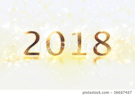 Happy New Year Banner with 2018 Numbers  36687487