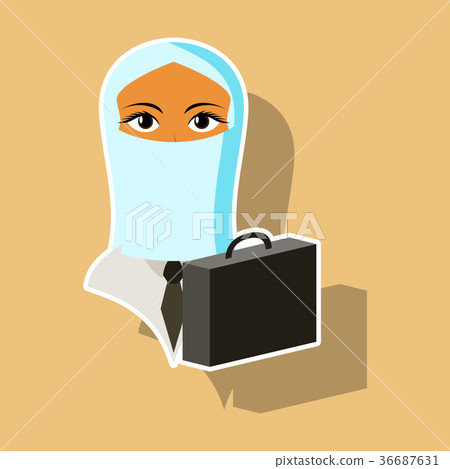 realistic paper sticker on theme Arabic business 36687631