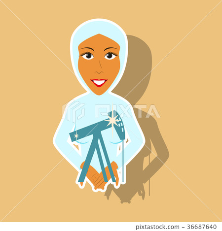 realistic paper sticker on theme Arabic business 36687640