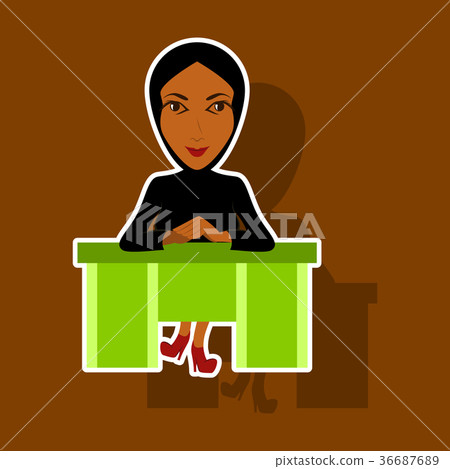 realistic paper sticker on theme Arabic business 36687689
