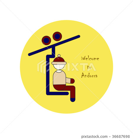 flat icons on theme of Andorra ski resort logo flat icons on theme of Andorra ski resort logo 36687698