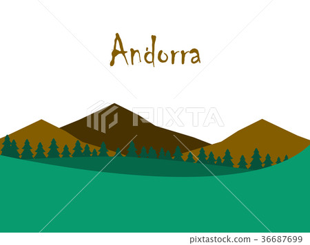 flat icons on theme of Andorra landscape flat icons on theme of Andorra landscape 36687699