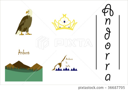assembly of flat icons on theme of Andorra assembly of flat icons on theme of Andorra 36687705