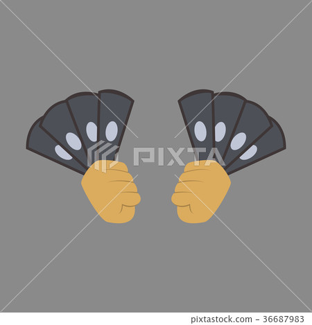 flat icon on theme Arabic business money in hands 36687983