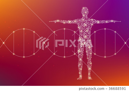 Abstract human body with molecules DNA. Medicine 36688591