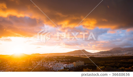 Sunset on Tenerife resort Costa Silencio Sunset on Tenerife resort Costa Silencio 36688636