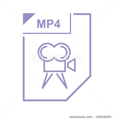 MP4 file icon, cartoon style 36688940