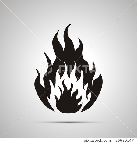 Fire simple black icon Fire simple black icon 36689147