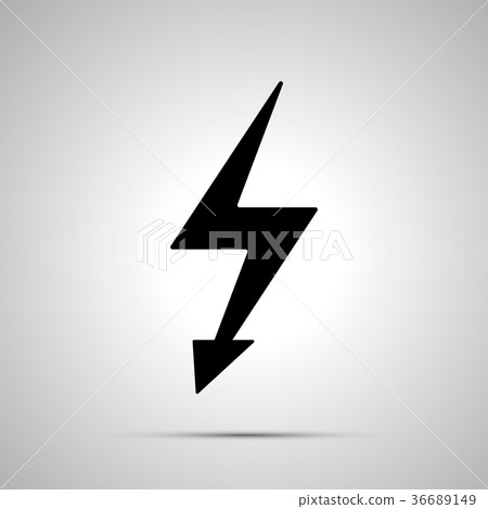 Electricity symbol, simple black power icon Electricity symbol, simple black power icon 36689149