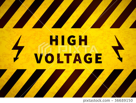 High voltage warning plate, old danger sign High voltage warning plate, old danger sign 36689150