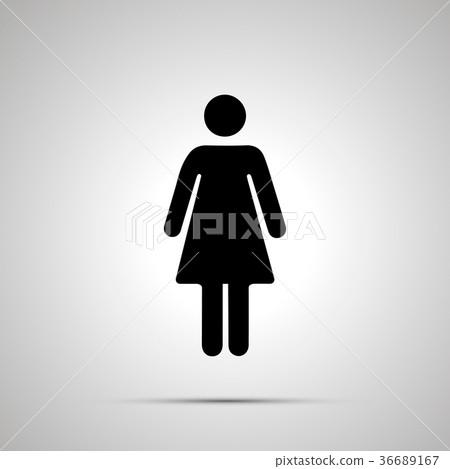 Woman silhouette, simple black human icon Woman silhouette, simple black human icon 36689167