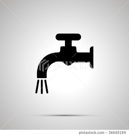 Water crane silhouette, simple black icon Water crane silhouette, simple black icon 36689169