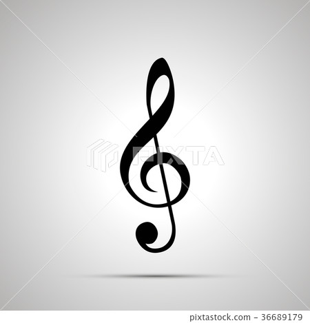 Treble clef silhouette, simple black icon Treble clef silhouette, simple black icon 36689179
