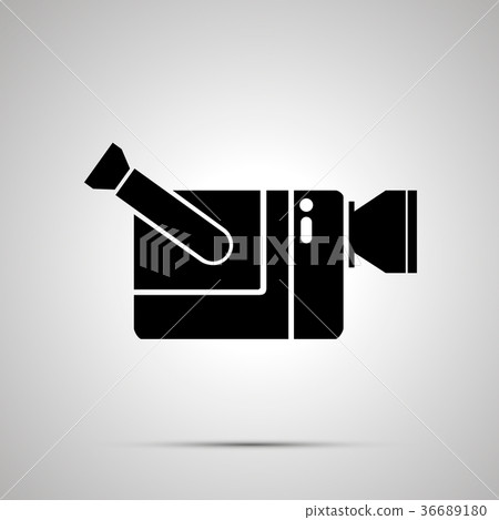 Video camera silhouette, simple black icon Video camera silhouette, simple black icon 36689180