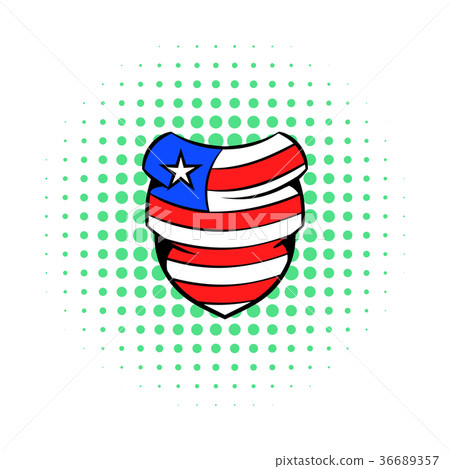Neckerchief in USA flag colors icon, comics style Neckerchief in USA flag colors icon, comics style 36689357