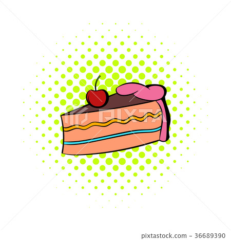 Piece of cake icon, comics style 36689390