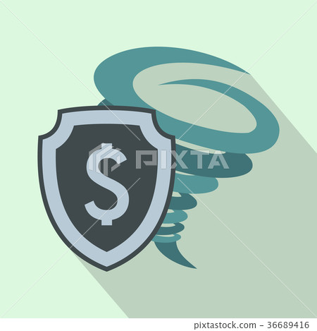 Hurricane insurance icon, flat style Hurricane insurance icon, flat style 36689416