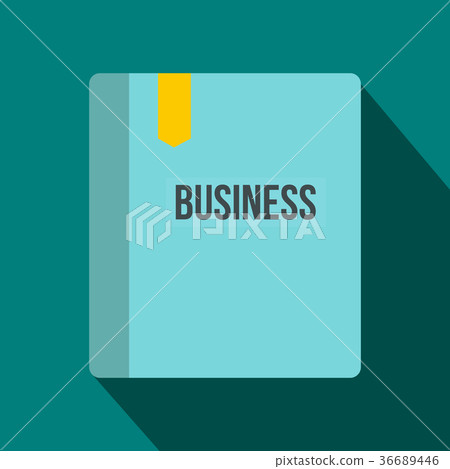 Business book with bookmark icon, flat style 36689446