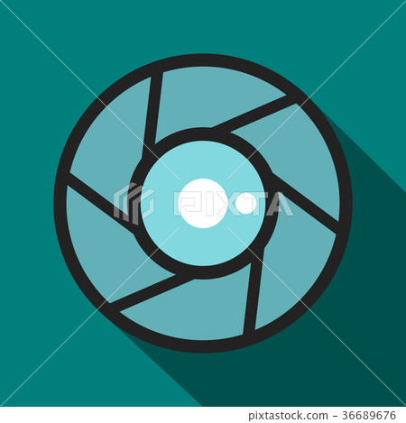 Camera aperture icon, flat style Camera aperture icon, flat style 36689676