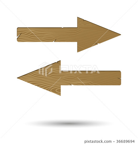 Wooden arrow right and left isolated Wooden arrow right and left isolated 36689694