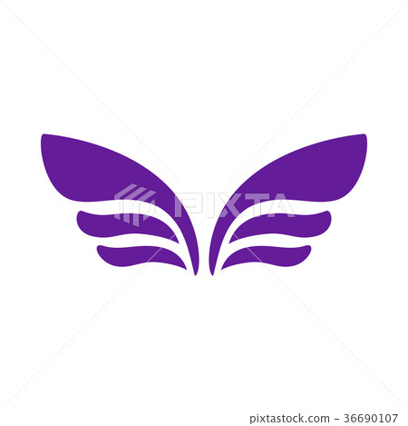 Wings for emblem design icon, simple style 36690107