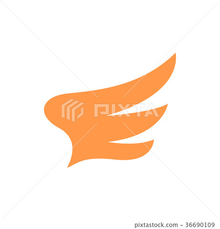 Yellow wing icon, simple style Yellow wing icon, simple style 36690109