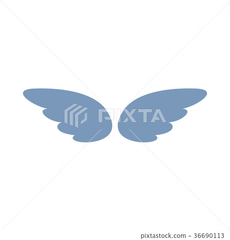 A pair of silver wings icon, simple style A pair of silver wings icon, simple style 36690113