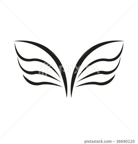A pair of bird wings icon, simple style A pair of bird wings icon, simple style 36690120