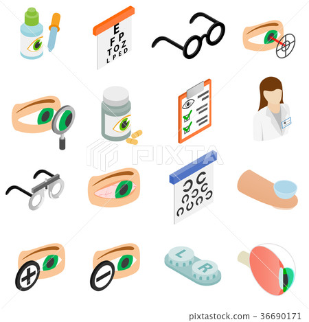 Vision correction icons set 36690171