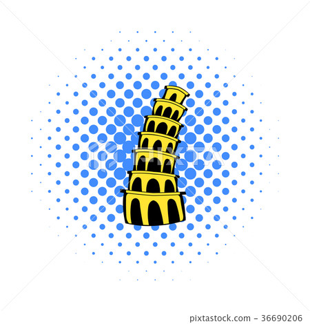 Pisa Tower icon, comics style 36690206
