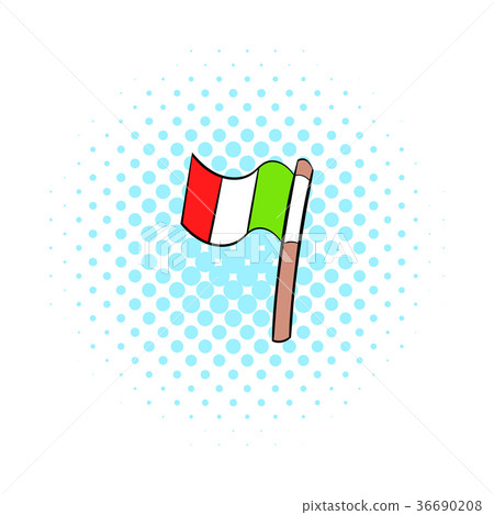 Italy flag icon, comics style 36690208
