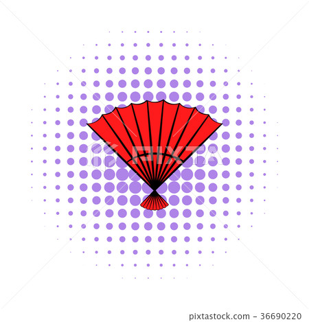 Red open hand fan icon, comics style Red open hand fan icon, comics style 36690220