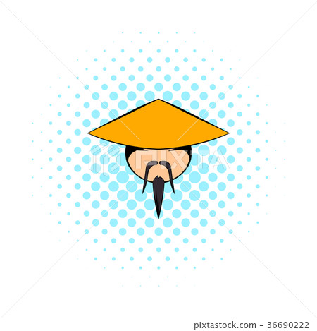 Chinese man icon, comics style  36690222