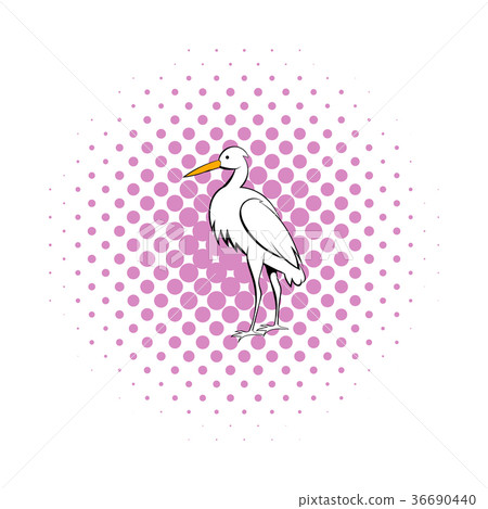 White crane icon, comics style White crane icon, comics style 36690440
