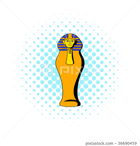 Egyptian pharaoh sarcophagus icon, comics style  36690459