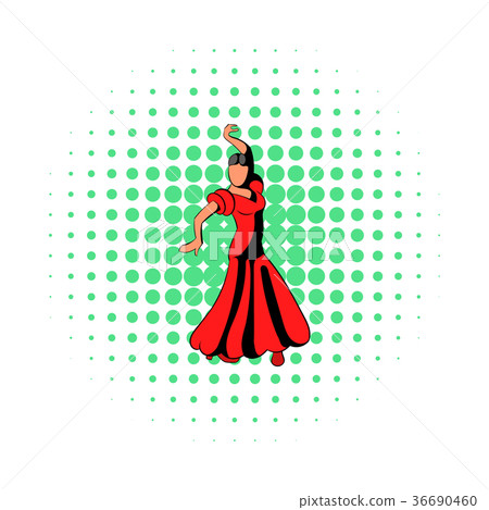Red dress icon, comics style Red dress icon, comics style 36690460