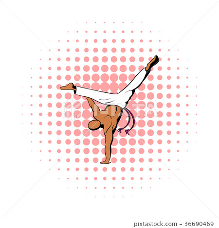 Capoeira dancer icon, comics style 36690469
