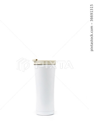 White thermos bottle isolated on white background  36691315