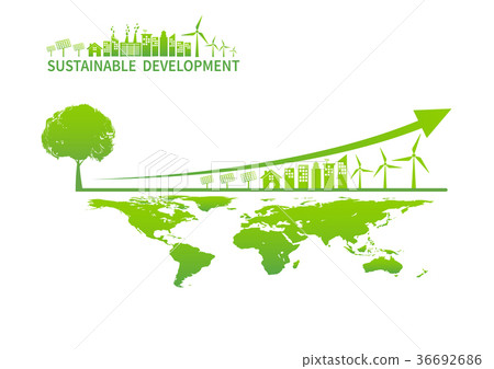 Sustainable development concept with growth chart 36692686