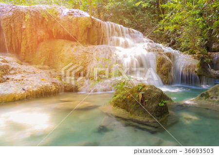 Natural blue stream waterfall  36693503