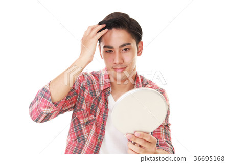Men Who Are Hair Setting Stock Photo 36695168 Pixta