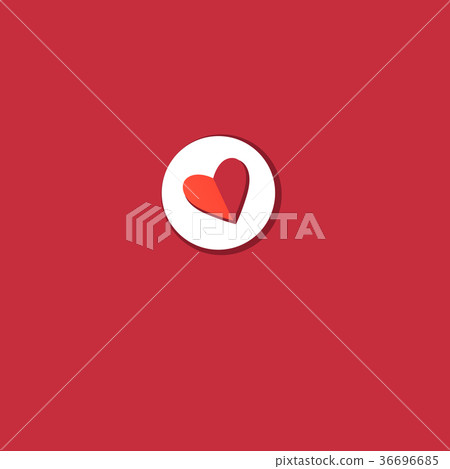 Vector red heart icon on bright background 36696685