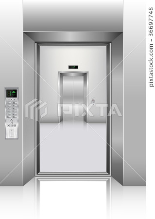 Realistic elevator in office building 36697748
