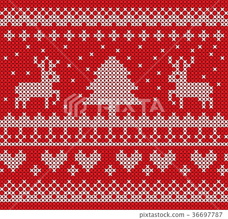 Christmas knit pattern vector design  36697787