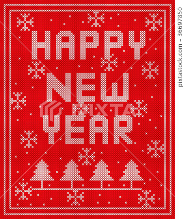 Happy new Year knitted vector design Happy new Year knitted vector design 36697850
